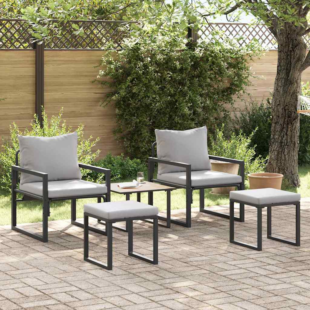 gartenmöbel 4 pcs 2-Sitzanzahl Hellgrau Polyester