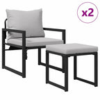 gartenmöbel 4 pcs 2-Sitzanzahl Hellgrau Polyester
