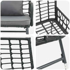 Gartenbank Schwarz und Anthrazit Poly-Rattan