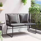 Gartenbank Schwarz und Anthrazit Poly-Rattan