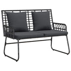 Gartenbank Schwarz und Anthrazit Poly-Rattan