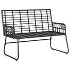 Gartenbank Schwarz und Anthrazit Poly-Rattan