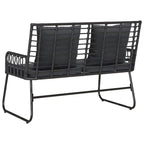 Gartenbank Schwarz und Anthrazit Poly-Rattan