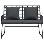 Gartenbank Schwarz und Anthrazit Poly-Rattan