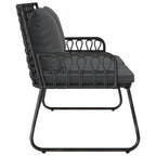 Gartenbank Schwarz und Anthrazit Poly-Rattan