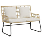Gartenbank Braun und Creme Poly-Rattan