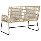 Gartenbank Braun und Creme Poly-Rattan