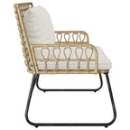 Gartenbank Braun und Creme Poly-Rattan