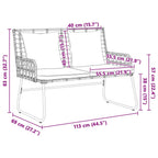 Gartenbank Braun und Creme Poly-Rattan