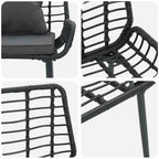 Gartenbank Schwarz und Anthrazit Poly-Rattan