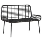 Gartenbank Schwarz und Anthrazit Poly-Rattan
