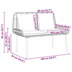 Gartenbank Schwarz und Anthrazit Poly-Rattan
