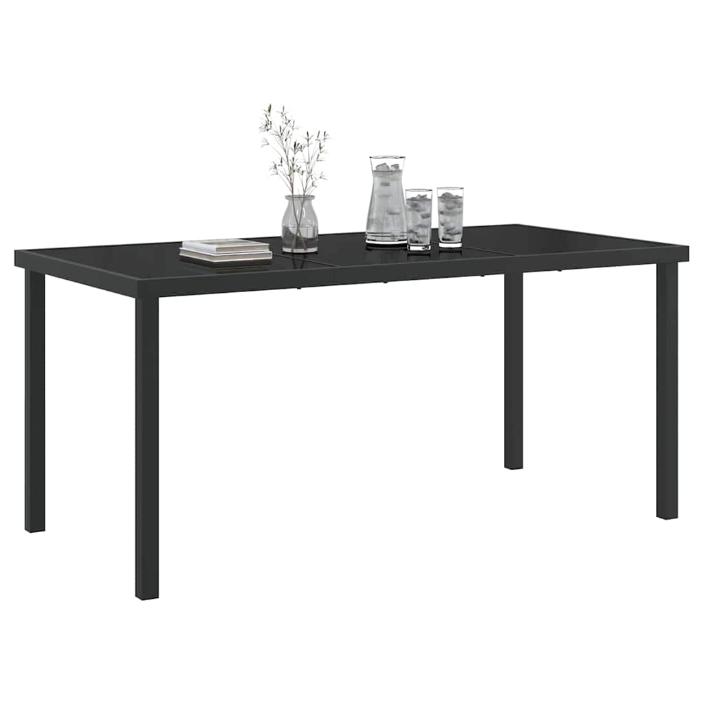 Gartentisch Schwarz 160 x 80 x 73 cm Metall