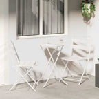 Garten Bistro Set 3 pcs Weiß Stahl