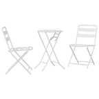 Garten Bistro Set 3 pcs Weiß Stahl