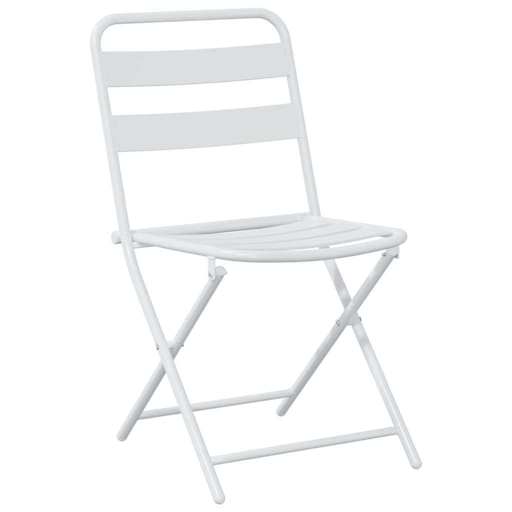 Garten Bistro Set 3 pcs Weiß Stahl