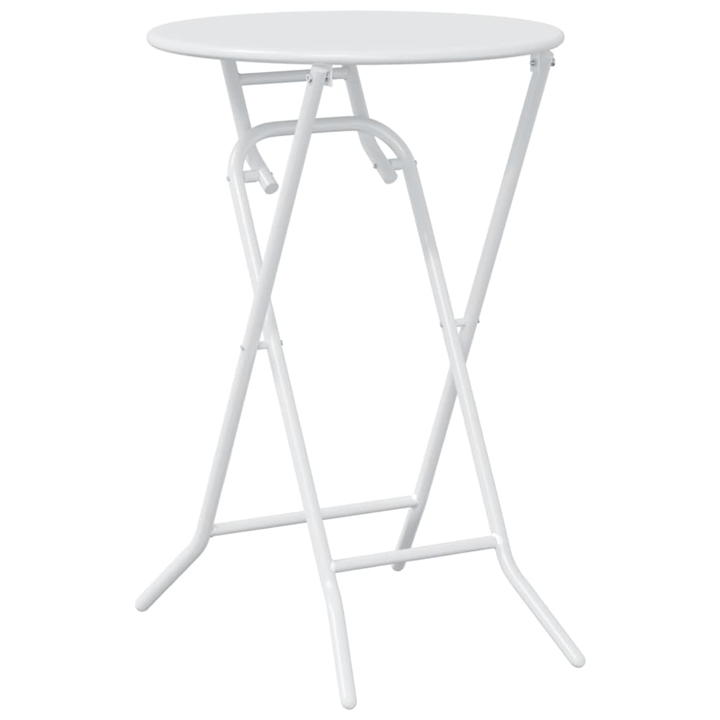 Garten Bistro Set 3 pcs Weiß Stahl