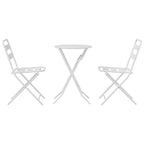 Garten Bistro Set 3 pcs Weiß Stahl