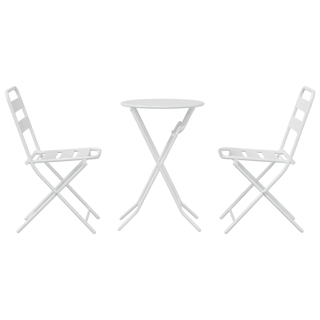 Garten Bistro Set 3 pcs Weiß Stahl