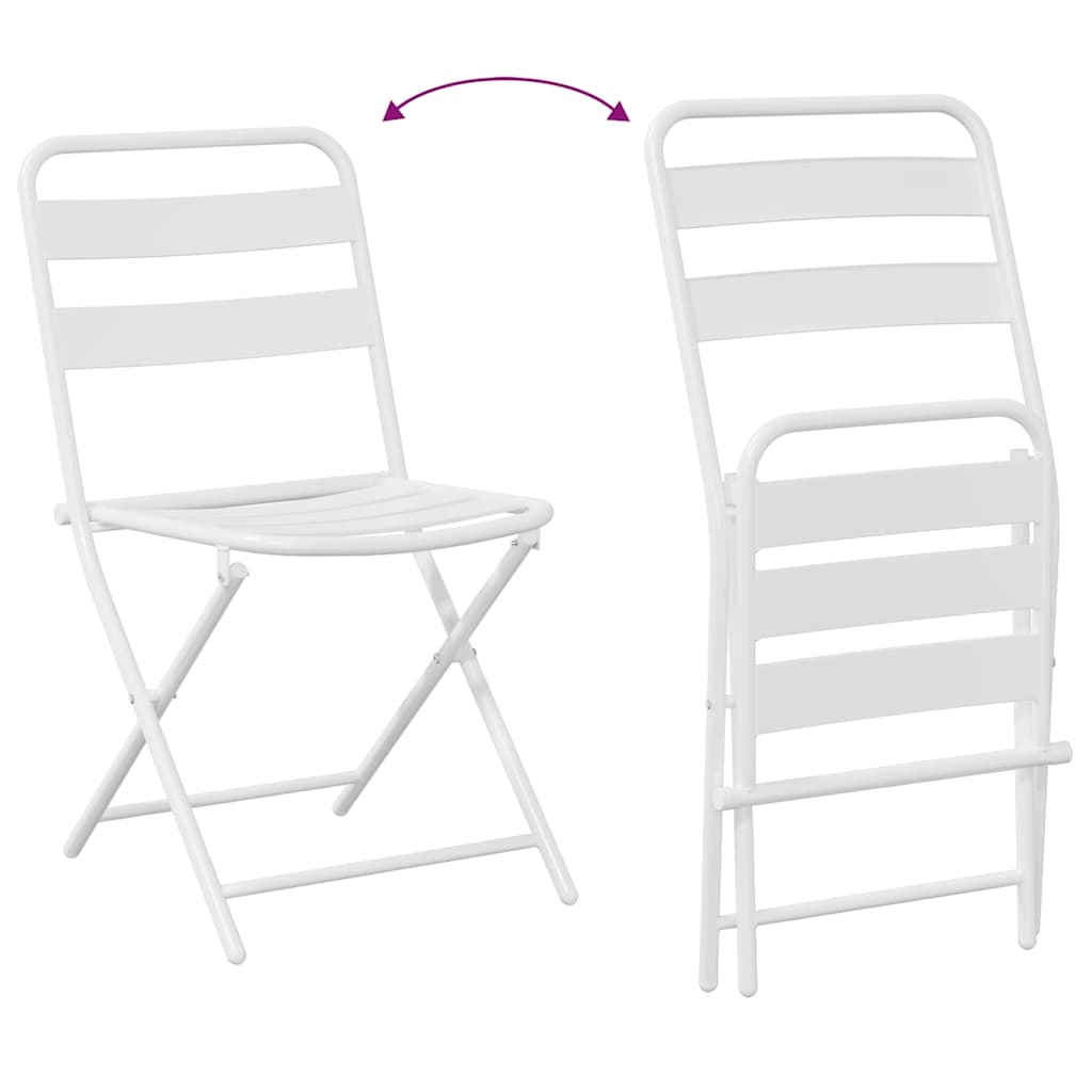 Garten Bistro Set 3 pcs Weiß Stahl