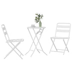 Garten Bistro Set 3 pcs Weiß Stahl