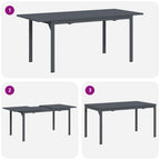 Terrassentisch Anthrazit 180 x 80 x 74 cm