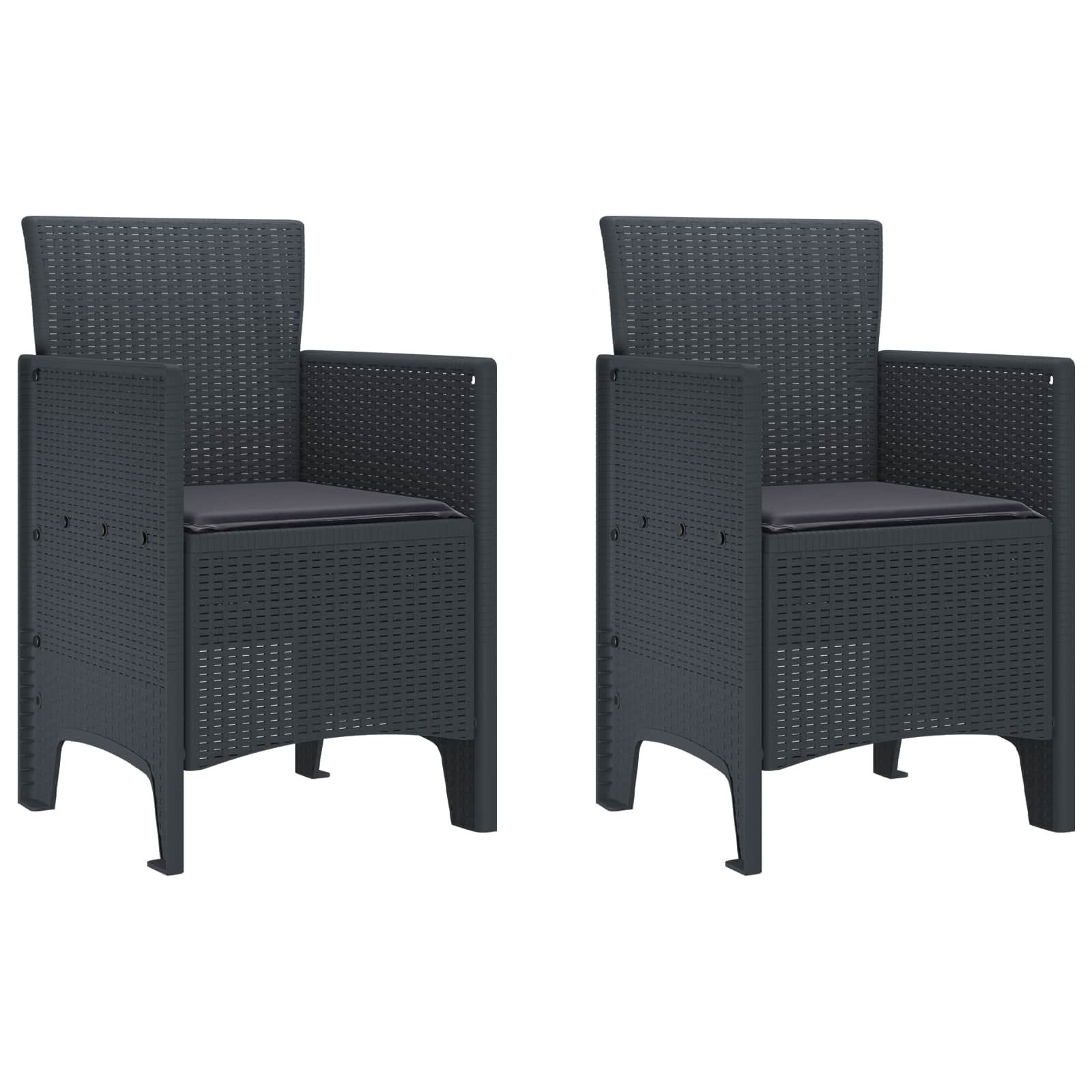 Gartenstuhl 2 pcs Anthrazit 53 x 49 x 85 cm Polypropylen