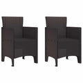 Gartenstuhl mit Kissen 2 pcs Braun 53 x 49 x 85 cm Polypropylen
