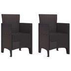 Gartenstuhl mit Kissen 2 pcs Braun 53 x 49 x 85 cm Polypropylen
