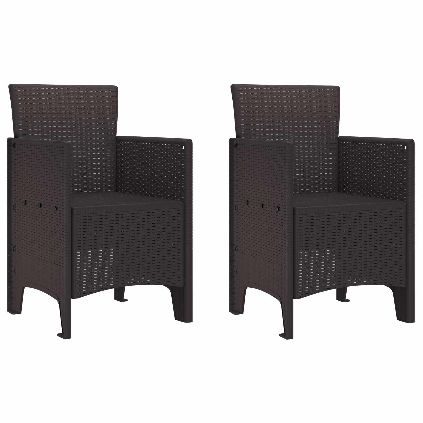 Gartenstuhl mit Kissen 2 pcs Braun 53 x 49 x 85 cm Polypropylen
