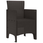Gartenstuhl mit Kissen 2 pcs Braun 53 x 49 x 85 cm Polypropylen