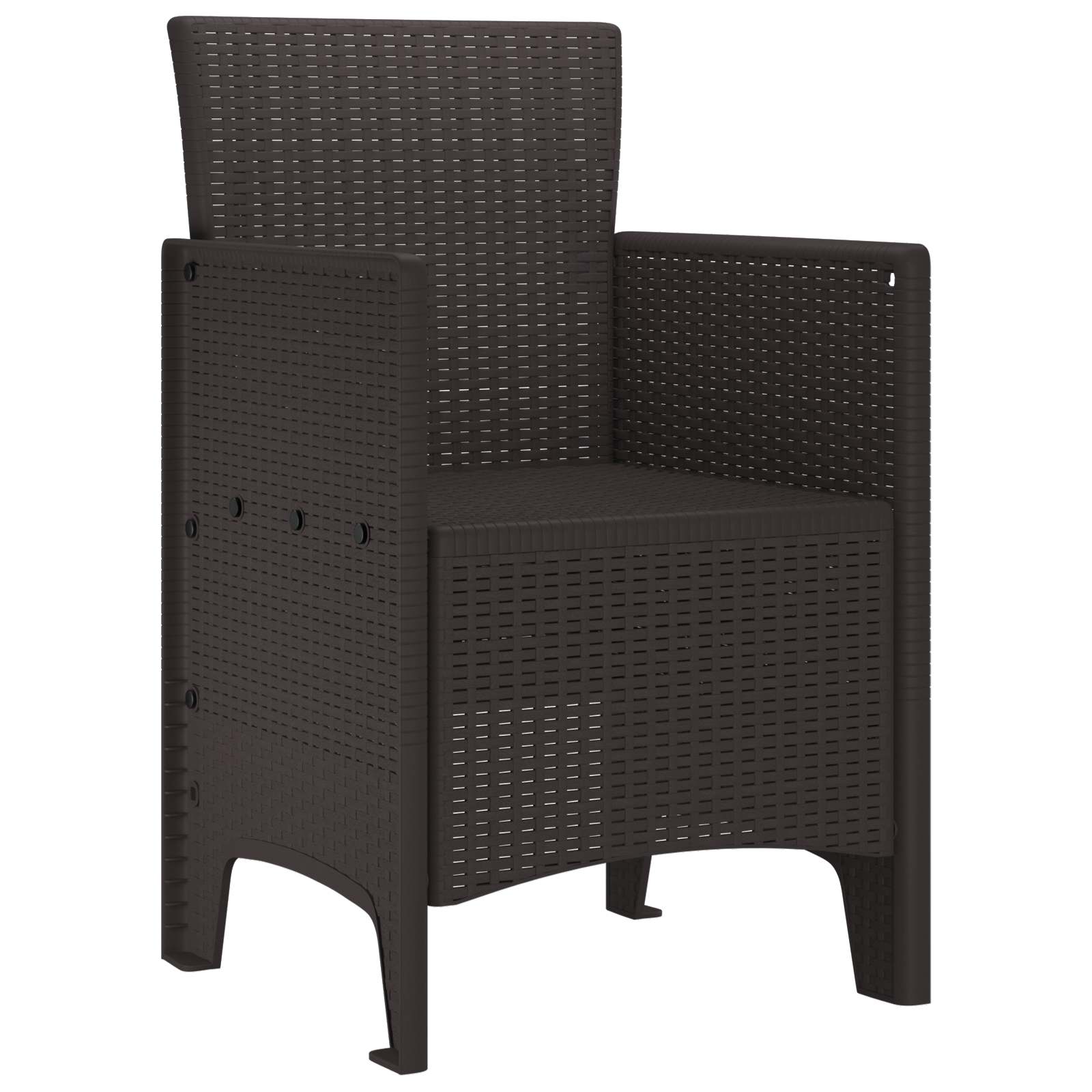 Gartenstuhl mit Kissen 2 pcs Braun 53 x 49 x 85 cm Polypropylen