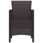 Gartenstuhl mit Kissen 2 pcs Braun 53 x 49 x 85 cm Polypropylen