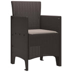 Gartenstuhl mit Kissen 2 pcs Braun 53 x 49 x 85 cm Polypropylen