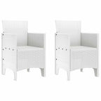 Gartenstuhl mit Kissen 2 pcs Weiß 53 x 49 x 85 cm Polypropylen