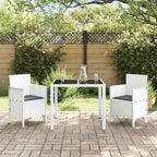 Gartenstuhl mit Kissen 2 pcs Weiß 53 x 49 x 85 cm Polypropylen