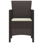 Gartenstuhl mit Kissen 4 pcs Braun 53 x 49 x 85 cm Polypropylen