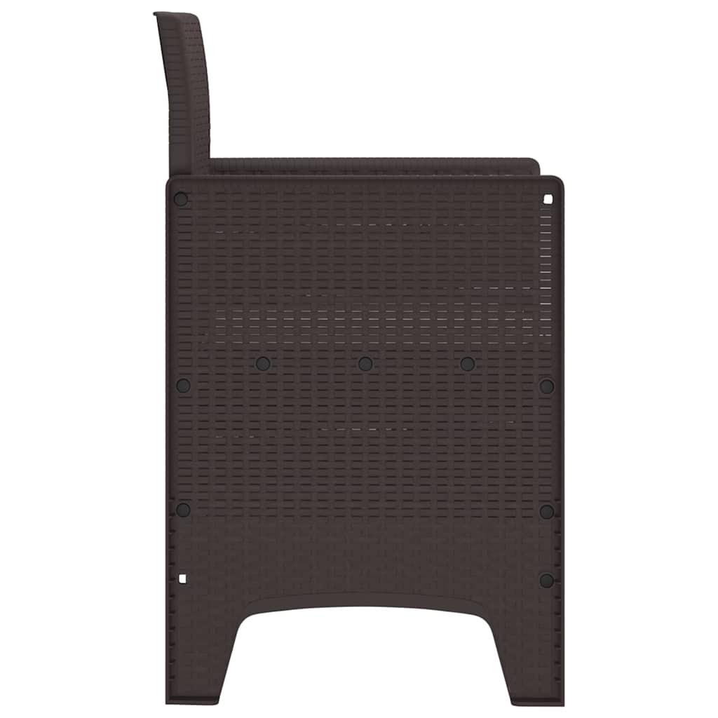 Gartenstuhl mit Kissen 4 pcs Braun 53 x 49 x 85 cm Polypropylen
