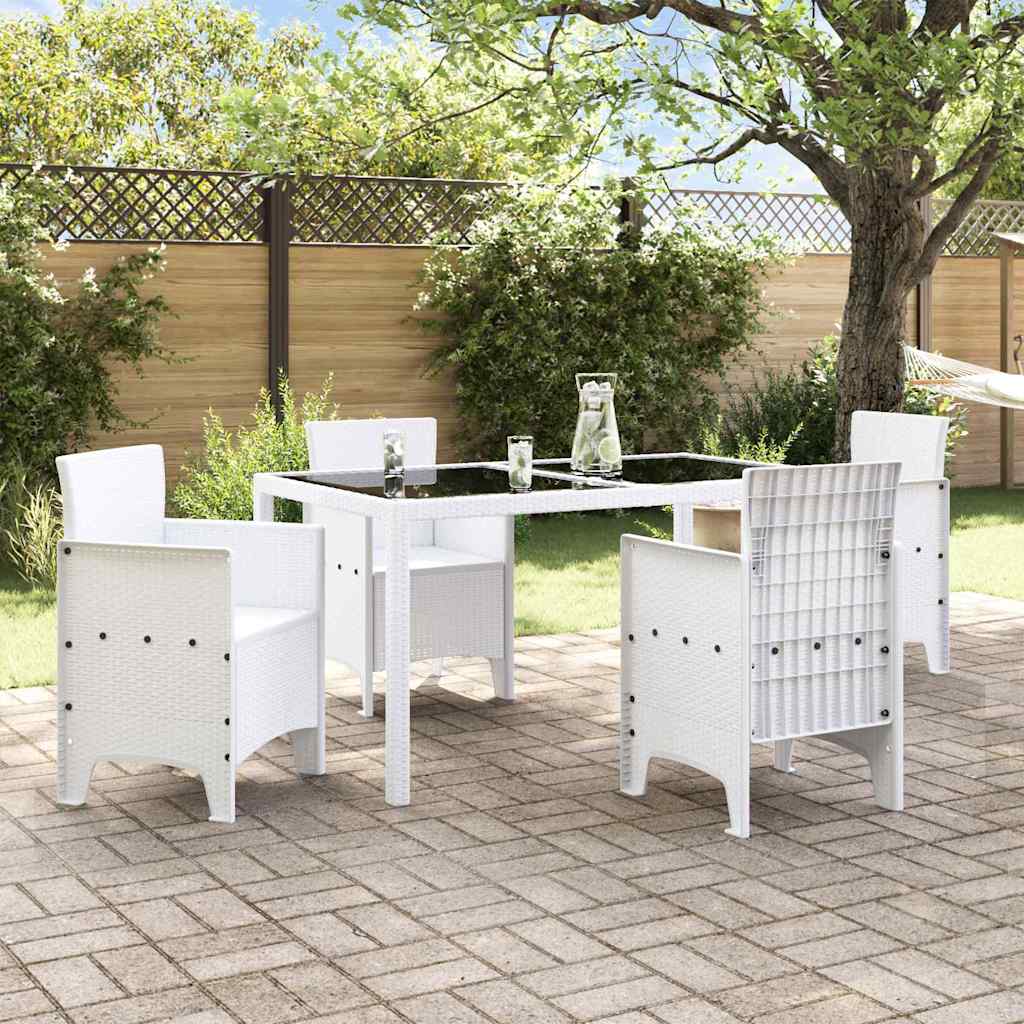 Gartenstuhl mit Kissen 4 pcs Weiß 53 x 49 x 85 cm Polypropylen