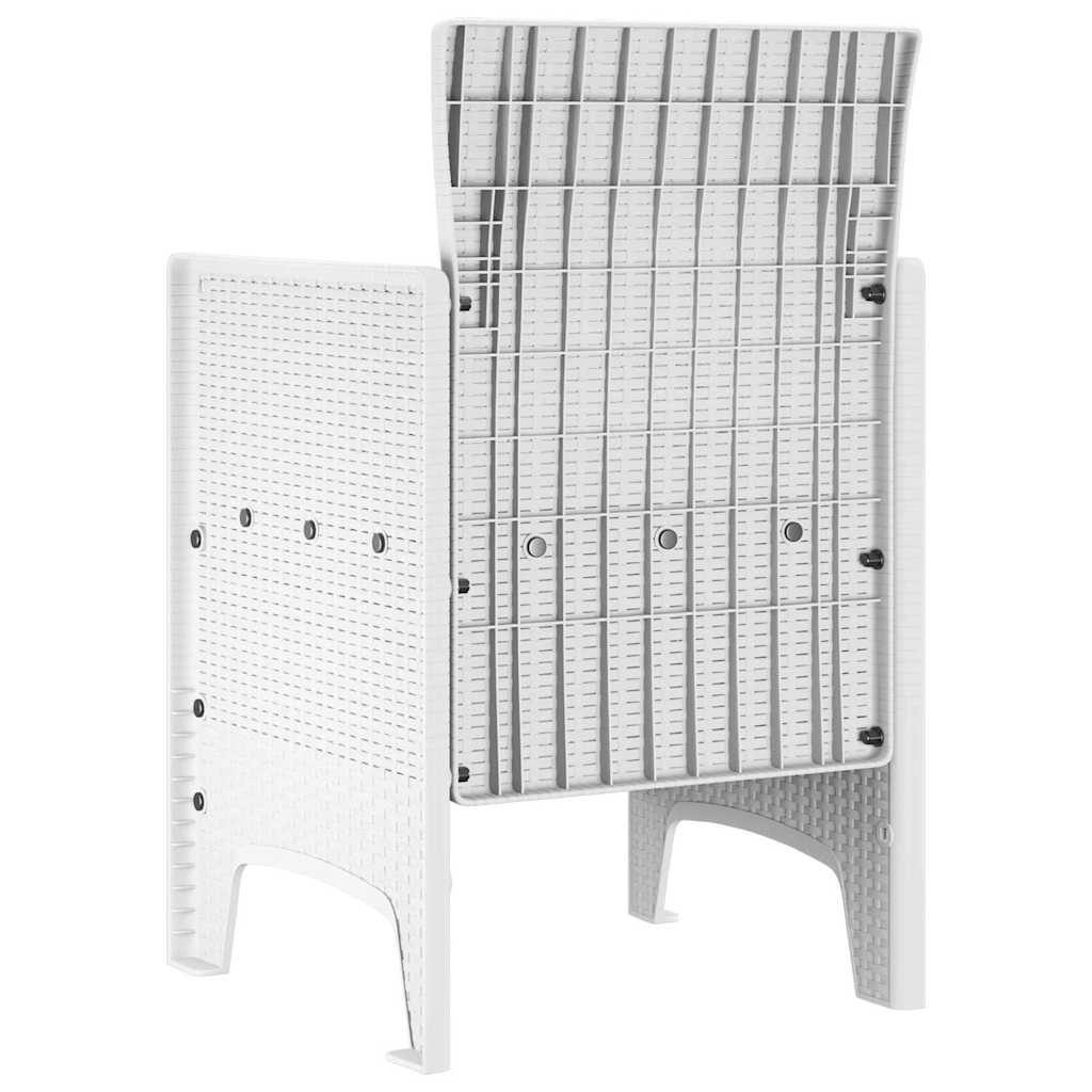 Gartenstuhl mit Kissen 4 pcs Weiß 53 x 49 x 85 cm Polypropylen