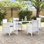 Gartenstuhl mit Kissen 4 pcs Weiß 53 x 49 x 85 cm Polypropylen