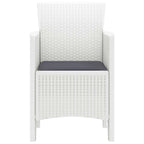 Gartenstuhl mit Kissen 4 pcs Weiß 53 x 49 x 85 cm Polypropylen