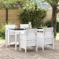 Gartenstuhl mit Kissen 4 pcs Weiß 53 x 49 x 85 cm Polypropylen