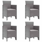 Gartenstuhl 4 pcs Hellgrau 53 x 49 x 85 cm Polypropylen