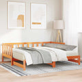 Tagesbett mit Ausziehbett Wachsbraun 203,5 x 184 x 66 cm