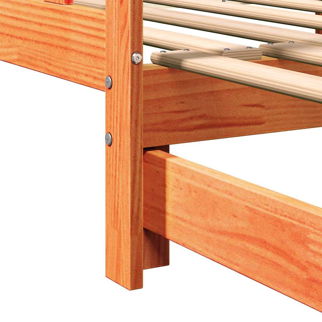 Ausziehbares Tagesbett Wachsbraun 203,5 x 164 x 66 cm