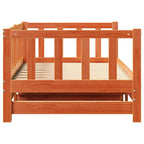 Ausziehbares Tagesbett Wachsbraun 203,5 x 164 x 66 cm