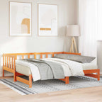 Ausziehbares Tagesbett Wachsbraun 193,5 x 184 x 66 cm
