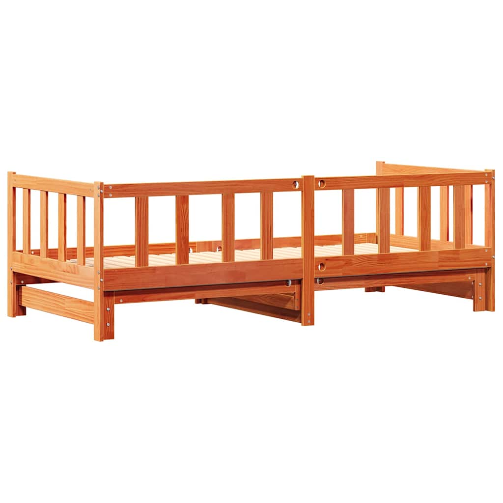 Ausziehbares Tagesbett Wachsbraun 193,5 x 184 x 66 cm