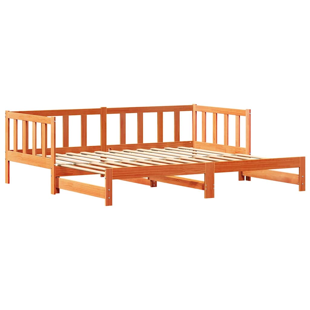 Ausziehbares Tagesbett Wachsbraun 193,5 x 184 x 66 cm